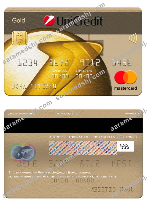 Romania UniCredit Bank mastercard gold